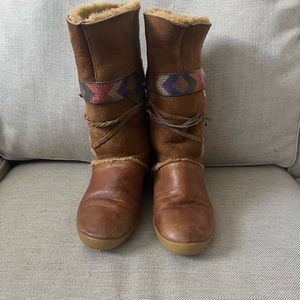 Vintage Tecnica Brown Leather and fur lined Boots